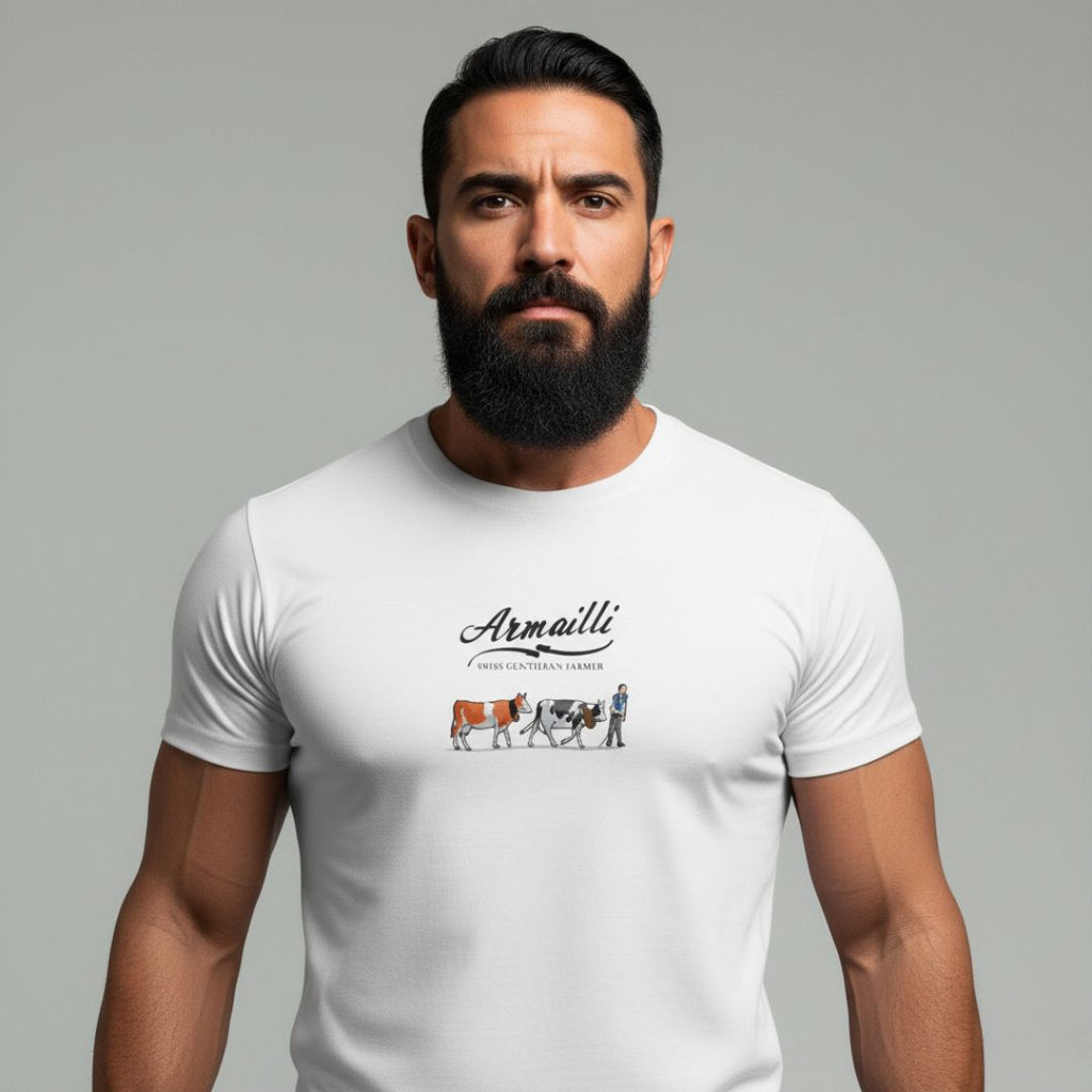 THE ARMAILLI AND HIS COWS - Weißes Herren-T-Shirt