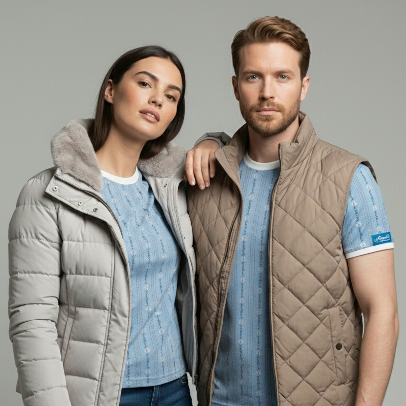 Das blaue T-Shirt mit der Aufschrift „Bauernhemd“.