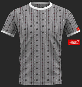 POUR ENFANTS T-SHIRT CHEMISE PAYSAN GRIS-NOIR KIDS